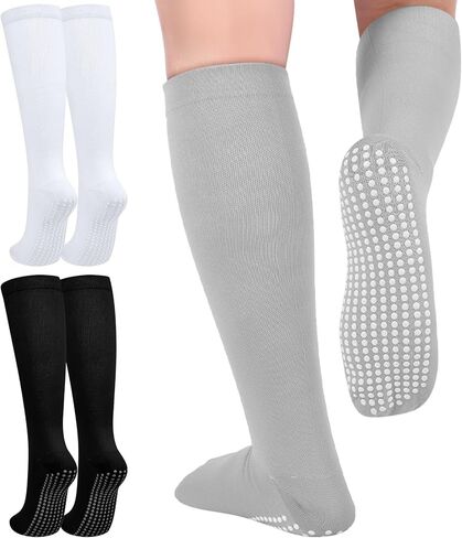 3 Pair Non Slip Compression Socks for Women Men 20-30 Mmhg Anti Skid Graduated Compression Socks in Saudi Arabia