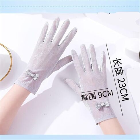 Ice Silk Gloves Women's Thin Breathable Lace Driving Riding Elastic Touch Screen Spring and Autumn(D) in Saudi Arabia