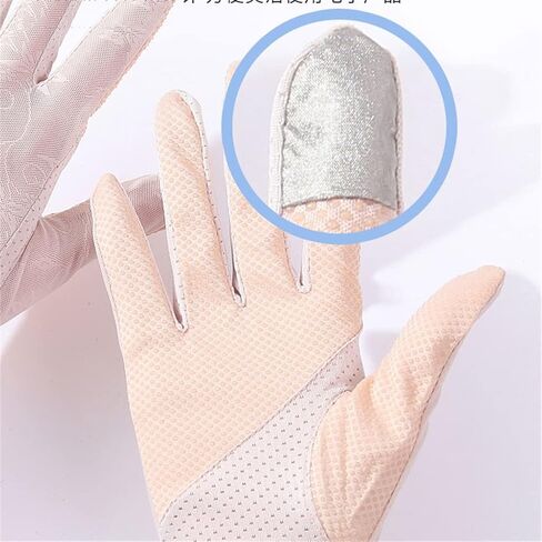 Ice Silk Gloves Women's Thin Breathable Lace Driving Riding Elastic Touch Screen Spring and Autumn(D) in Saudi Arabia