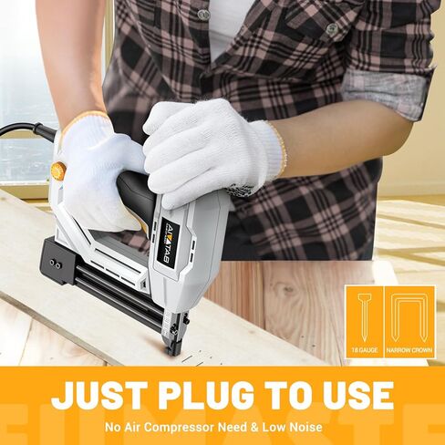 باتافيا براد نيلر، 2 في 1 مسدس أظافر كهربائي ومسدس أساسي لمشاريع النجارة والنجارة والمفروشات المنزلية، بما في ذلك 200 قطعة 5/8 بوصة 18 مسامير براد و336 قطعة 3/8 بوصة T50 دبابيس، BTC0060 in Kuwait