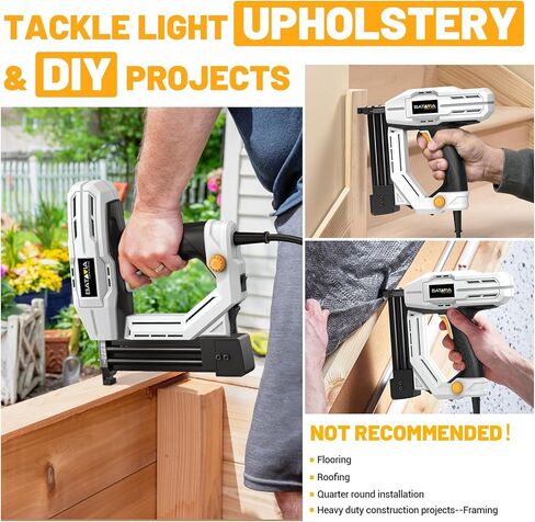 باتافيا براد نيلر، 2 في 1 مسدس أظافر كهربائي ومسدس أساسي لمشاريع النجارة والنجارة والمفروشات المنزلية، بما في ذلك 200 قطعة 5/8 بوصة 18 مسامير براد و336 قطعة 3/8 بوصة T50 دبابيس، BTC0060 in Kuwait