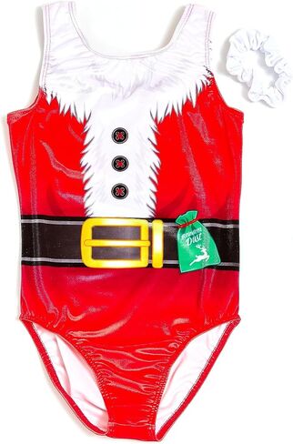 Destira Christmas Gymnastics Leotards for Girls, Gym Elf, Super Soft Leotards with Matching Scrunchie - Dance, Cheer, Yoga, & More, Adult X-Small in Saudi Arabia