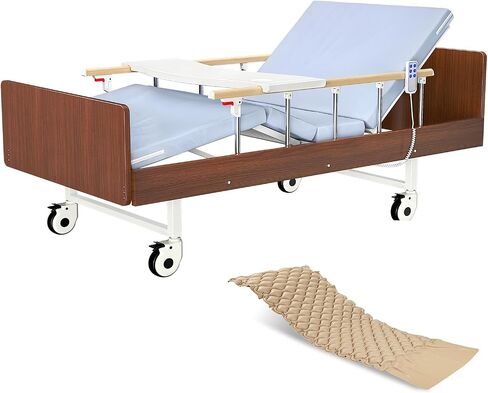 Fully Electric Hospital Bed for Home Use with Premium Mattress and Rails and Raised Toilet Seat, Adjustable Bed, HomeCare Hospital Beds Set, 76.8" x 37.8" in Saudi Arabia