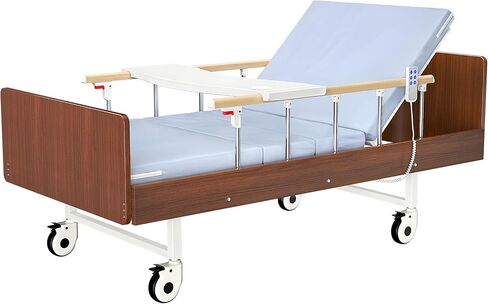 Fully Electric Hospital Bed for Home Use with Premium Mattress and Rails and Raised Toilet Seat, Adjustable Bed, HomeCare Hospital Beds Set, 76.8" x 37.8" in Saudi Arabia