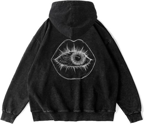 للجنسين Y2K Graphic Hoodies رجال هوديز كبير الحجم الكبير حمض غسل ملابس من النوع الثقيل. in Kuwait
