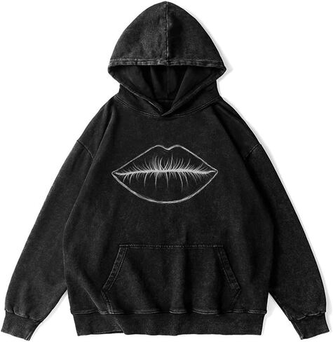 للجنسين Y2K Graphic Hoodies رجال هوديز كبير الحجم الكبير حمض غسل ملابس من النوع الثقيل. in Kuwait
