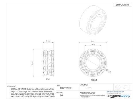 SKF 3206 A-2RS1TN9/MT33 محمل كرة صف مزدوج ، تصميم زاوية متقاربة ، زاوية ملامسة 32 درجة ، دقة ABEC 1 ، قفص بلاستيكي مزدوج ، قفص بلاستيكي ، تصفيات عادية ، حملة 30 ملم ، تحميل 62 مم OD ، 15/16 " in Kuwait