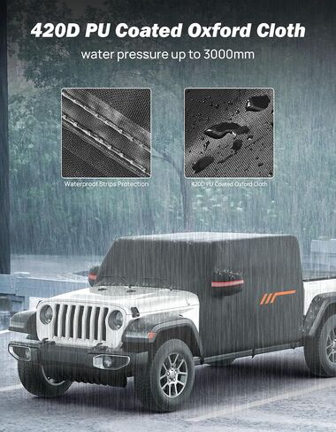 JOYTUTUS Cab Cover Compatible with Wrangler JK JL 2 Doors 2007-2025 | Waterproof All-Weather Windproof Car Cover with Zipper Access | UV Protection & Scratch Resistant Fabric | Includes Storage Bag in Saudi Arabia