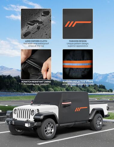 JOYTUTUS Cab Cover Compatible with Wrangler JK JL 2 Doors 2007-2025 | Waterproof All-Weather Windproof Car Cover with Zipper Access | UV Protection & Scratch Resistant Fabric | Includes Storage Bag in Saudi Arabia