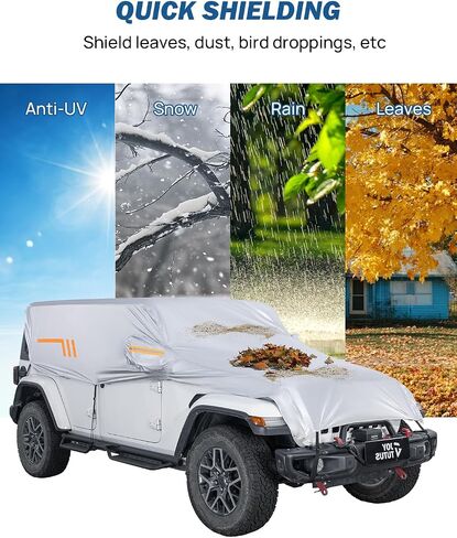 JOYTUTUS Cab Cover Compatible with Wrangler JK JL 2 Doors 2007-2025 | Waterproof All-Weather Windproof Car Cover with Zipper Access | UV Protection & Scratch Resistant Fabric | Includes Storage Bag in Saudi Arabia