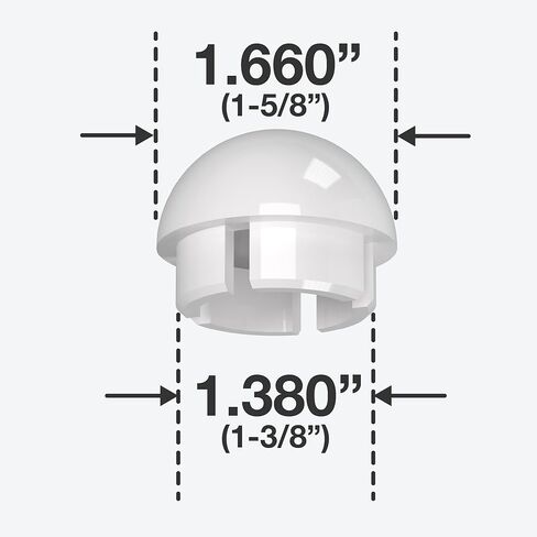 Formufit F114BEC-WH-10 PVC CAP INTERNAL CAP ، درجة الأثاث ، 1-1/4 "، أبيض (حزمة 10) in Kuwait