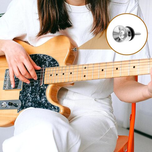 BEWUDY 6 PCS غيتار حزام الأزرار دبابيس قفل ، أزرار حزام الغيتار مع مسامير التثبيت مضاد للانزلاق الأشرطة القفل أجزاء المسامير دبابيس نهاية المعادن للقيثارات القيثارة القيثارة in Saudi Arabia