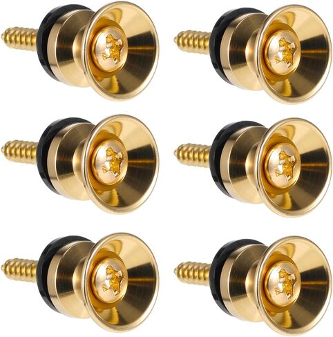 6 PCS أزرار حزام معدنية دبابيس نهاية ، على طراز الفطر ، حزام باس القيثارة ، أقفال حزام الغيتار الذهبية للغيتار القيثارة (كروم) (كروم) in Saudi Arabia