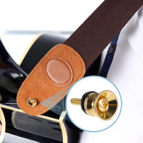 6 PCS أزرار حزام معدنية دبابيس نهاية ، على طراز الفطر ، حزام باس القيثارة ، أقفال حزام الغيتار الذهبية للغيتار القيثارة (كروم) (كروم) in Saudi Arabia