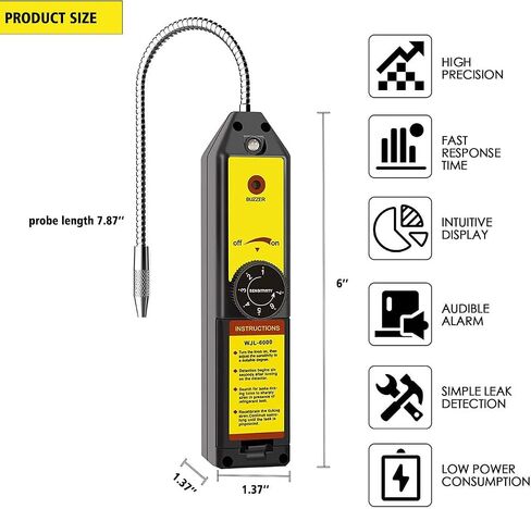 WJL-6000L Freon تسرب كاشف غاز الهالوجين Snifferant Synifferant AC Tester R22 R410A R134A R1234YF in Kuwait