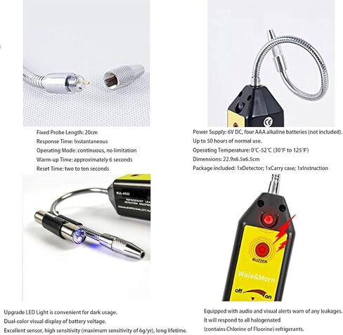 WJL-6000L Freon تسرب كاشف غاز الهالوجين Snifferant Synifferant AC Tester R22 R410A R134A R1234YF in Kuwait