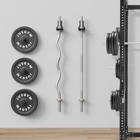 Barbell Wall Holder, Durable Olympic Barbell Hanger with Protective Pad, Space Saving Barbell Holder for Squat Rack, Home Gym and Garage, Holds Under 33mm Bar Size in Saudi Arabia