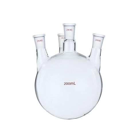 2000ml 24/40 4-Neck Glass Flask Round Bottom Four Necks Vessel Lab Boiling Bottle in Kuwait