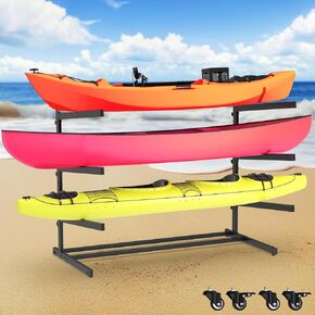 Kayak Storage Rack, Heavy Duty Kayak Racks for Garage and Outdoor Storage, Kayak Stand with Wheels, Storage Rack for Kayak, Canoe, Surfboard & Paddleboard in Saudi Arabia