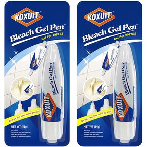Portable Dual-Tip Bleach Pen for White Clothes & Grout - Travel-Ready 2-in-1 Gel Applicator with Brush Head, Non-Drip Cleaner for Bathroom Lines & On-The-Go Use (Milky White)2PCS. in Kuwait