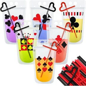 Seematn 24 Sets Girls Trip Drink Pouch Bags with Straws, Girls Weekend Getaway Drink Holders Reusable Travel Juice Bag for Sister Auntie Friends Besties Vacation in Kuwait