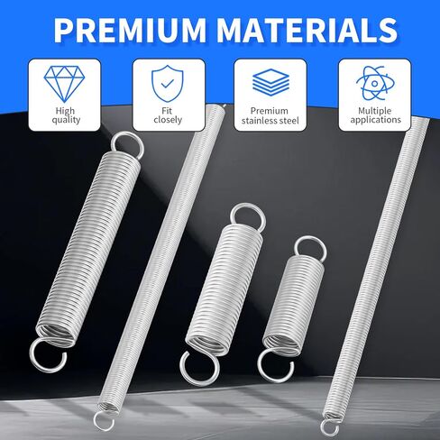 2pcs Extension Springs with Hook Ends,Stainless Steel Small Dual Hook Tension Spring Wire Dia×OD×Free Length：1.2×10×70mm(0.05×0.39×2.76in),Tiny Springs for Furniture Repair Home DIY in Kuwait