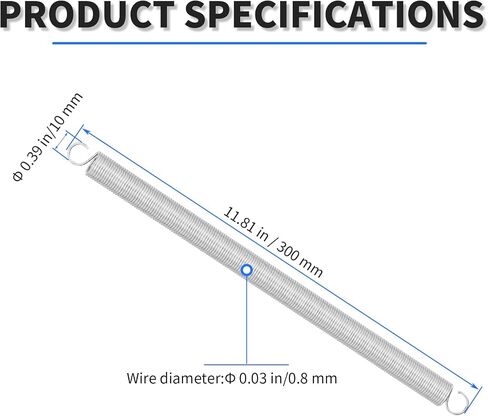 2pcs Extension Springs with Hook Ends,Stainless Steel Small Dual Hook Tension Spring Wire Dia×OD×Free Length：1.2×10×70mm(0.05×0.39×2.76in),Tiny Springs for Furniture Repair Home DIY in Kuwait
