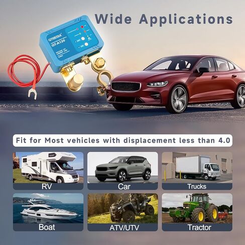 12 V Battery Disconnect Switch for Car, 250 A, 9.84 FT Battery Kill Switch to Prevent Battery Drain, Battery Cut Off Switch for Truck RV in Kuwait