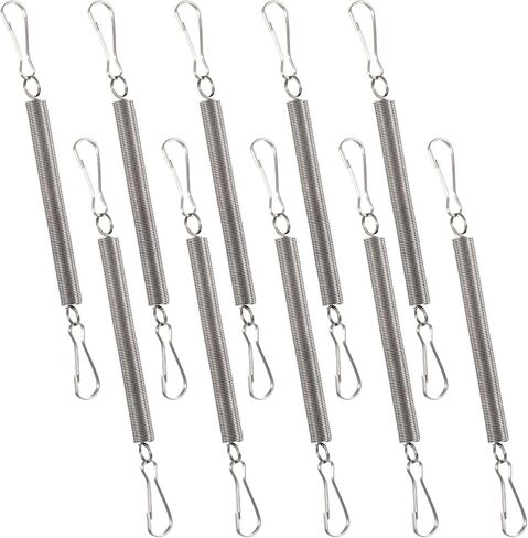 10 Pcs Extension Spring with 2 Clips for Rabbit Water Bottles Metal Wire Cage Accessories for Small Animal Water Bottles, Rabbit/Hamster/Guinea Pig Dispenser Holder, Drinking Supplies (3.1 inch/8 cm) in Saudi Arabia