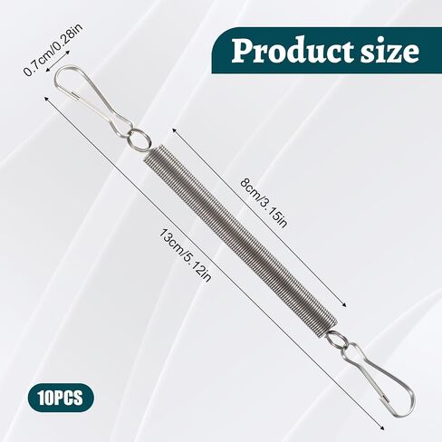 10 Pcs Extension Spring with 2 Clips for Rabbit Water Bottles Metal Wire Cage Accessories for Small Animal Water Bottles, Rabbit/Hamster/Guinea Pig Dispenser Holder, Drinking Supplies (3.1 inch/8 cm) in Saudi Arabia