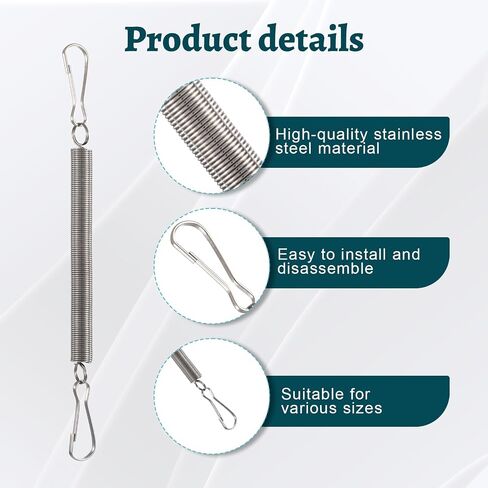 10 Pcs Extension Spring with 2 Clips for Rabbit Water Bottles Metal Wire Cage Accessories for Small Animal Water Bottles, Rabbit/Hamster/Guinea Pig Dispenser Holder, Drinking Supplies (3.1 inch/8 cm) in Saudi Arabia