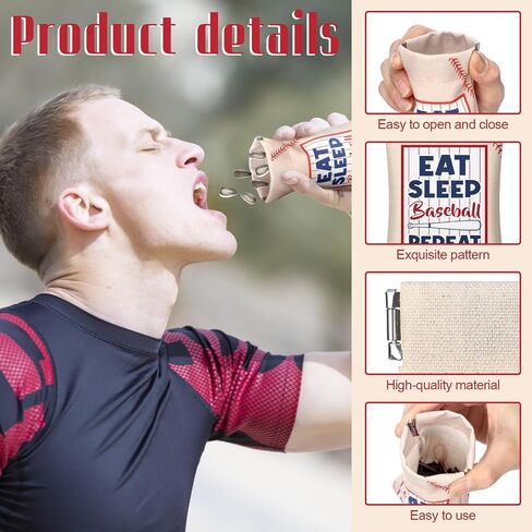 Abbylike 24 PCS Baseball Beed Beacs for Team Gifts Baseball Pouch for Sunflower Seed Coin Pres in Saudi Arabia