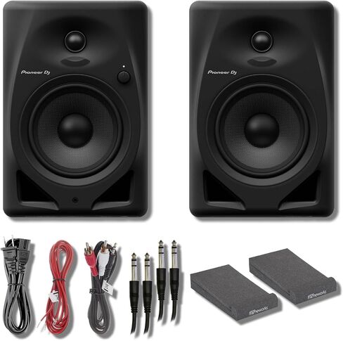 Pioneer DM-50D Active 5 "شاشة سطح المكتب ومكبرات الصوت DJ (أسود) مع TRS متدرج محترف لكابلات TRS in Saudi Arabia