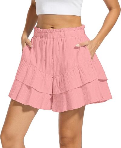 شورتات Doubcq للنساء Skorts skorts الصيف الصيف عالية الخصر تنس تنس مع جيوب in Kuwait