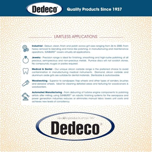 Dedeco Sunburst Points - 3/32 "(2.35mm) Shank ، الشكل - ملحقات Deburring Deburring Deburring Deburning Precision ، محصورة 6 ميكرون ، أكسيد الألومنيوم - 12 حزمة in Kuwait