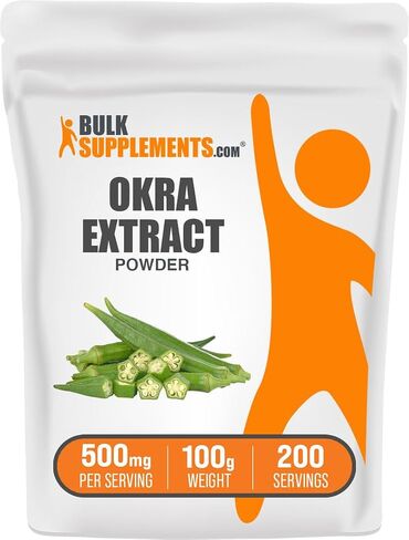 BulkSupplements.com Okra Extract Powder - Digestion Supplement - Bowel Movement Supplements (250 Grams - 8.8 oz) in Saudi Arabia