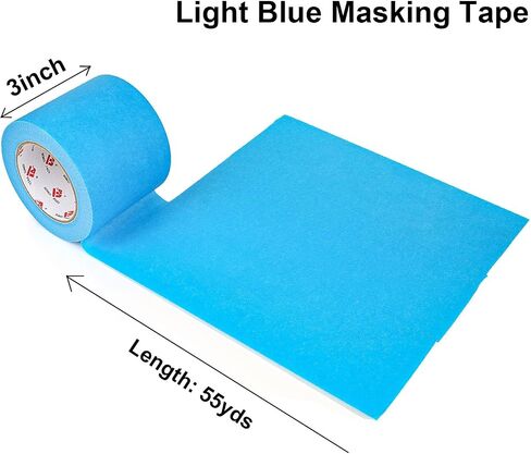 BOMI Pack 4 '' Play Painters Tape ، شريط طباعة ثلاثي الأبعاد 4 بوصات × 55 ياردة لقطع الليزر ، شريط تقنيع نظيف لمدة 21 يومًا in Kuwait