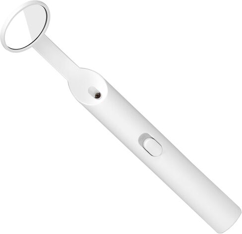 Annhua Dental Mirror for Teeth with Light Anti Fog Dentist Mouth Mirror, Reusable Plastics Dentist Mirror with Replaceable Led for Inside Mouth and Oral Care - White in Saudi Arabia