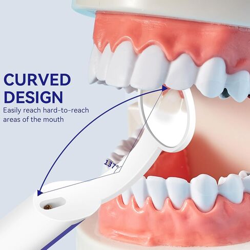 Annhua Dental Mirror for Teeth with Light Anti Fog Dentist Mouth Mirror, Reusable Plastics Dentist Mirror with Replaceable Led for Inside Mouth and Oral Care - White in Saudi Arabia