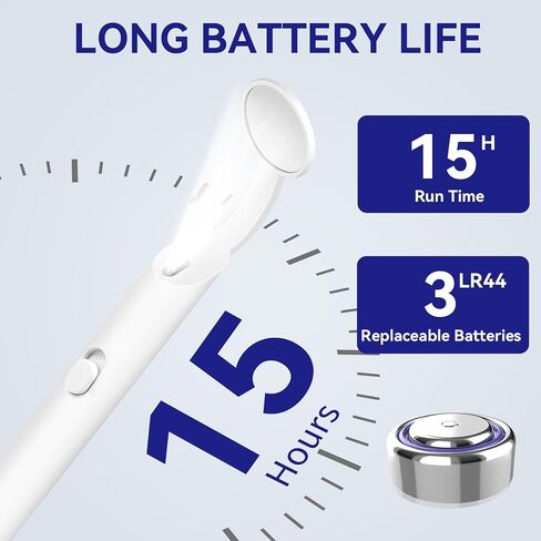Annhua Dental Mirror for Teeth with Light Anti Fog Dentist Mouth Mirror, Reusable Plastics Dentist Mirror with Replaceable Led for Inside Mouth and Oral Care - White in Saudi Arabia