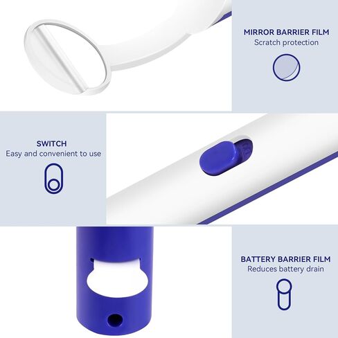 Annhua Dental Mirror for Teeth with Light Anti Fog Dentist Mouth Mirror, Reusable Plastics Dentist Mirror with Replaceable Led for Inside Mouth and Oral Care - White in Saudi Arabia