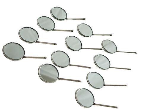 مرآة طب الأسنان 12pk #4 السطح الأمامي مع مقبض أدوات فحص الفم من الفولاذ المقاوم للصدأ OAL (12pk مع المقبض) in Kuwait
