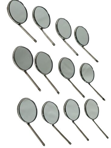 مرآة طب الأسنان 12pk #4 السطح الأمامي مع مقبض أدوات فحص الفم من الفولاذ المقاوم للصدأ OAL (12pk مع المقبض) in Kuwait