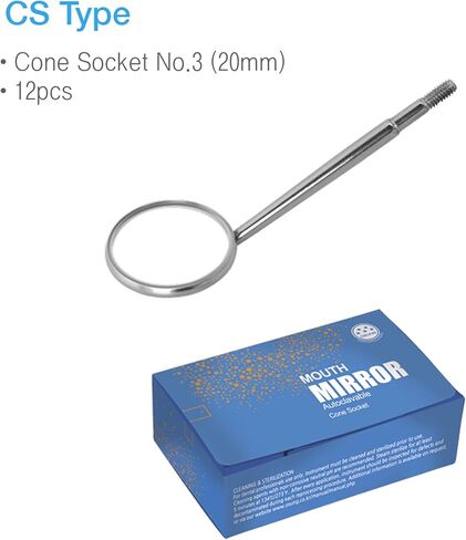Dental Mouth Mirror #3 Cone Socket 12 pcs -DMCS3 in Saudi Arabia