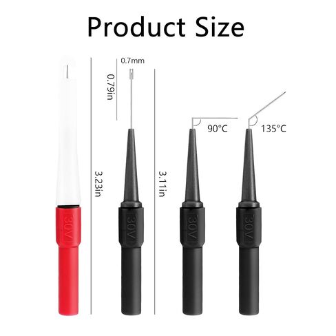 4Pcs Piercing Clip Test Probe, 0.7mm Test Probe Pins, Non-Destructive Insulation Wire Piercing Needle, Piercing Probes Set for Banana Socket Plug Car Tester in Saudi Arabia