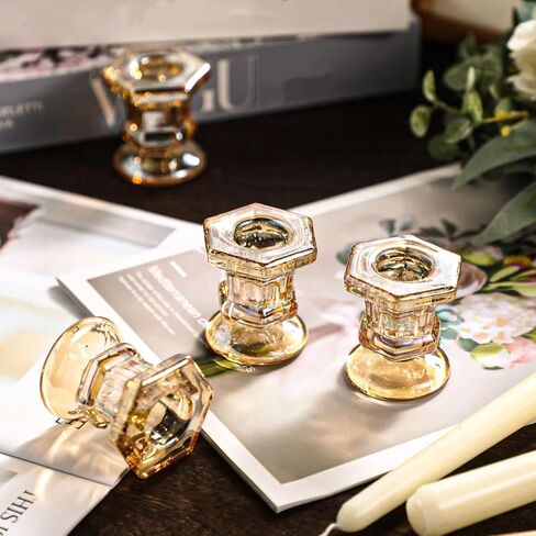 Foaincore 36 Pcs Candlestick Holders Bulk 2.36 Inch Taper Candle Holders Small Glass Candle Holder for Wedding Table Centerpiece Party Decoration (Clear) in Saudi Arabia