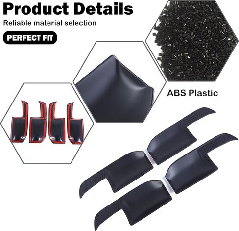 بالنسبة إلى Hummer EV ، فإن مقبض باب السيارة ، حماة الخدش ABS ، باب سيارة ألياف الكربون ، مقبض ، مقبض ، وعاء ، مقبض ، غطاء كوب ، غطاء حماية ، Hummer EV Pickup SUV 2024 2025 (أسود غير لامع) in Kuwait