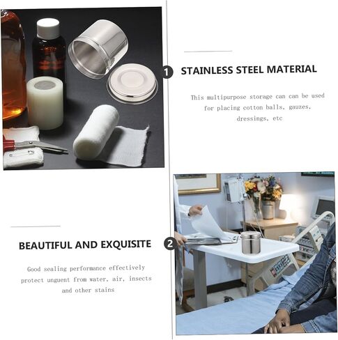 LIFKOME 304 Stainless Steel Dressing Jar Lid Rustproof Unguent Storage Container for Gauze Cotton Balls and Medical Supplies in Saudi Arabia