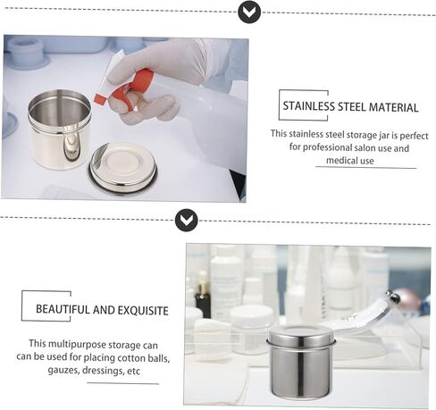 LIFKOME 304 Stainless Steel Dressing Jar Lid Rustproof Unguent Storage Container for Gauze Cotton Balls and Medical Supplies in Saudi Arabia