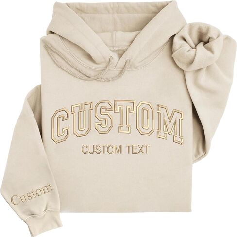 Custom Embroidered Sweatshirts & Hoodies, Design Your Own, Personalized For Everyone, Custom Text On Sleeve in Saudi Arabia